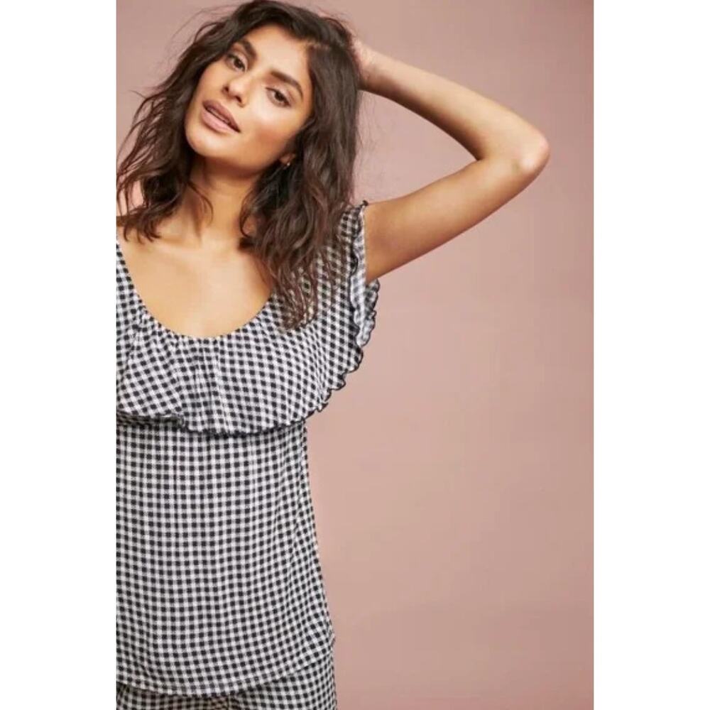 Eberjey Bettina Off Shoulder Cami Womens Large Black White New Modal